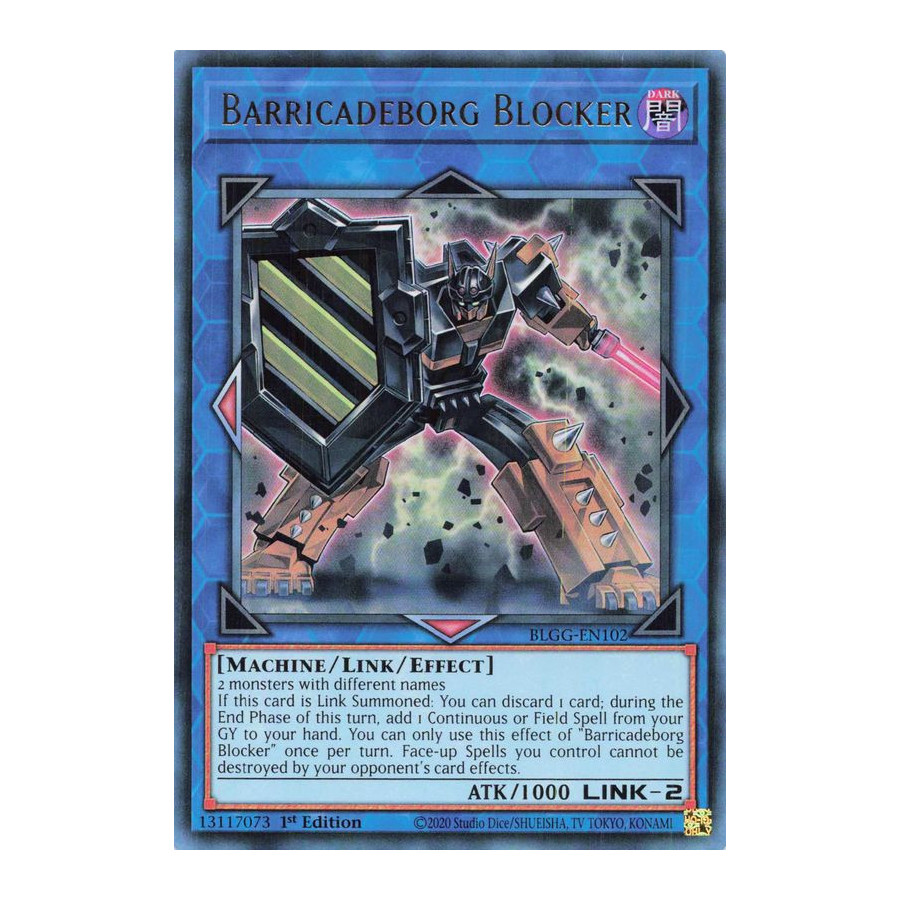 Yu-Gi-Oh TCG BLGG-EN102 UR Barricadeborg Blocker Battles of Legend: Glorious Gallery