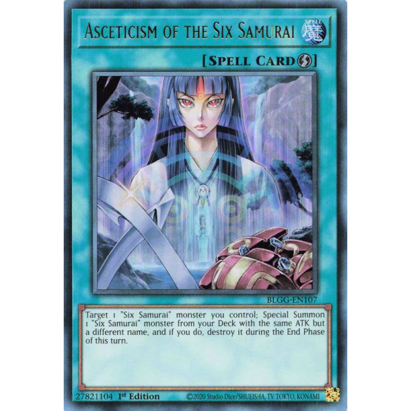 Yu-Gi-Oh TCG BLGG-EN107 UR Asceticism of the Six Samurai Battles of Legend: Glorious Gallery