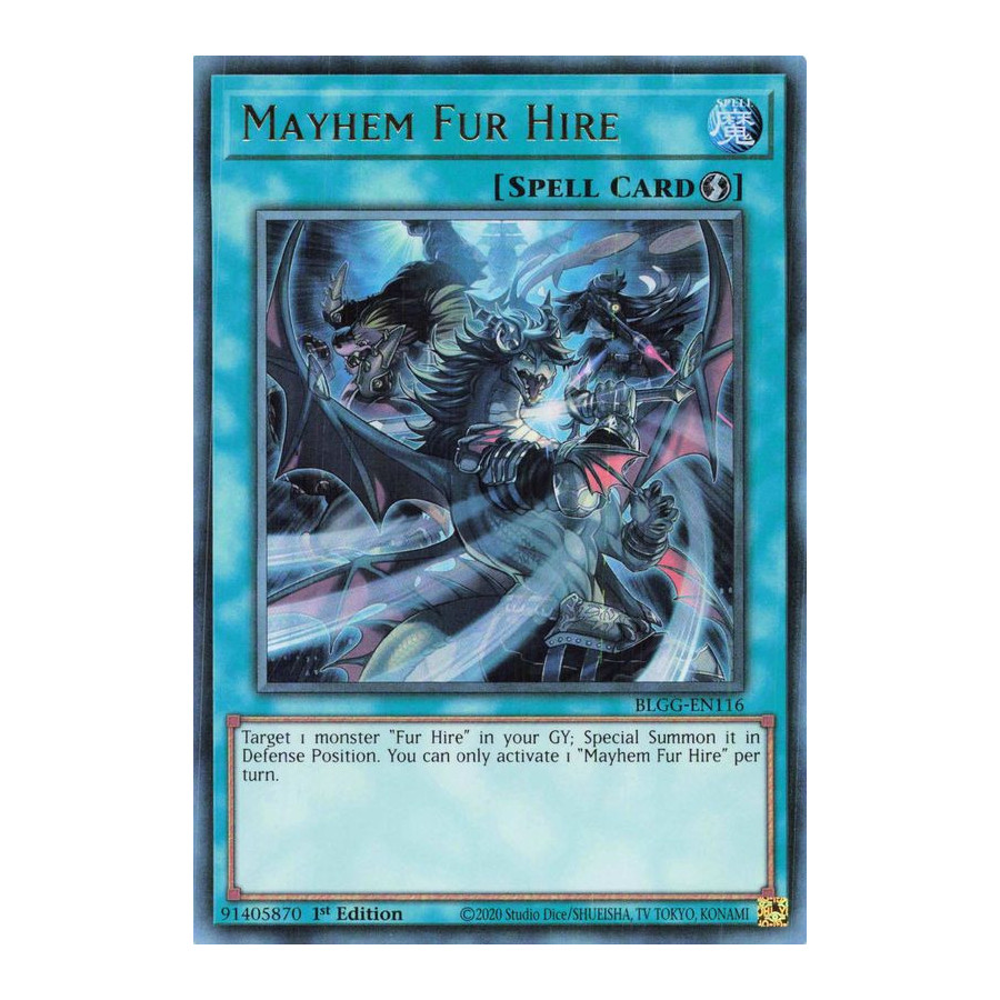 Yu-Gi-Oh TCG BLGG-EN116 UR Mayhem Fur Hire Battles of Legend: Glorious Gallery