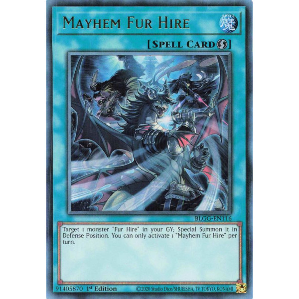 Yu-Gi-Oh TCG BLGG-EN116 UR Mayhem Fur Hire Battles of Legend: Glorious Gallery