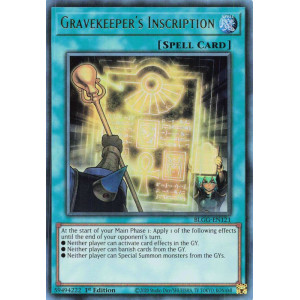 Yu-Gi-Oh TCG BLGG-EN121 UR Gravekeeper's Inscription Battles of Legend: Glorious Gallery