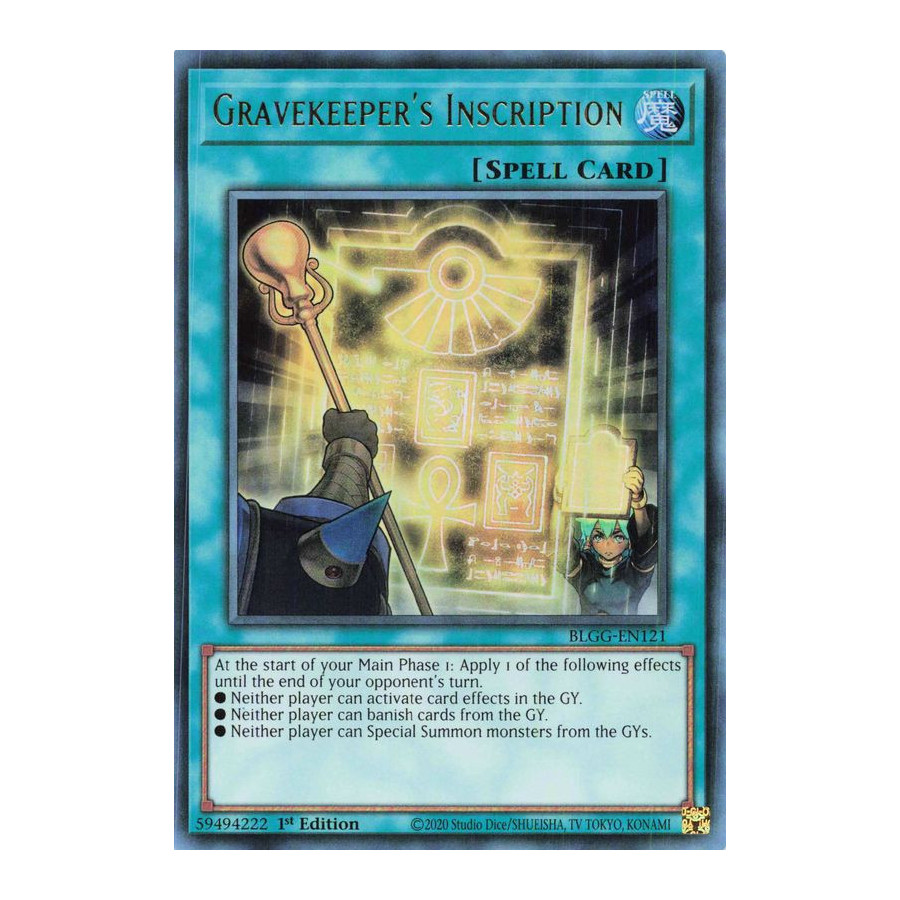 Yu-Gi-Oh TCG BLGG-EN121 UR Gravekeeper's Inscription Battles of Legend: Glorious Gallery