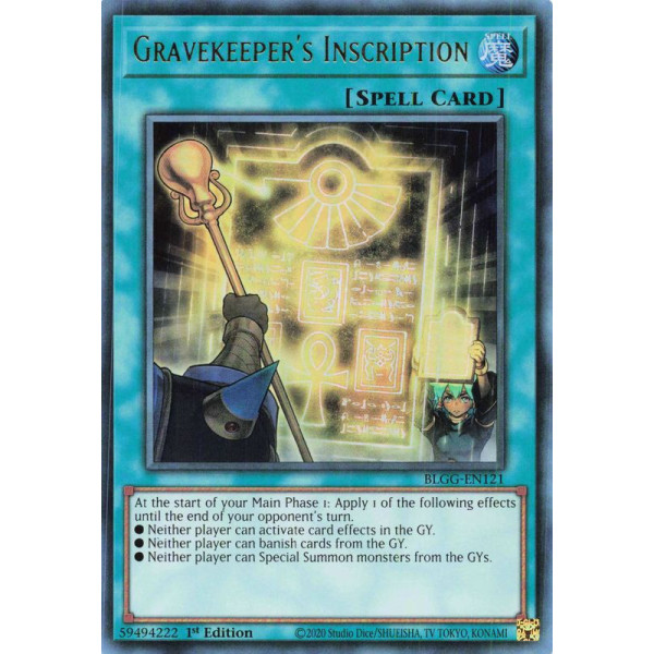 Yu-Gi-Oh TCG BLGG-EN121 UR Gravekeeper's Inscription Battles of Legend: Glorious Gallery