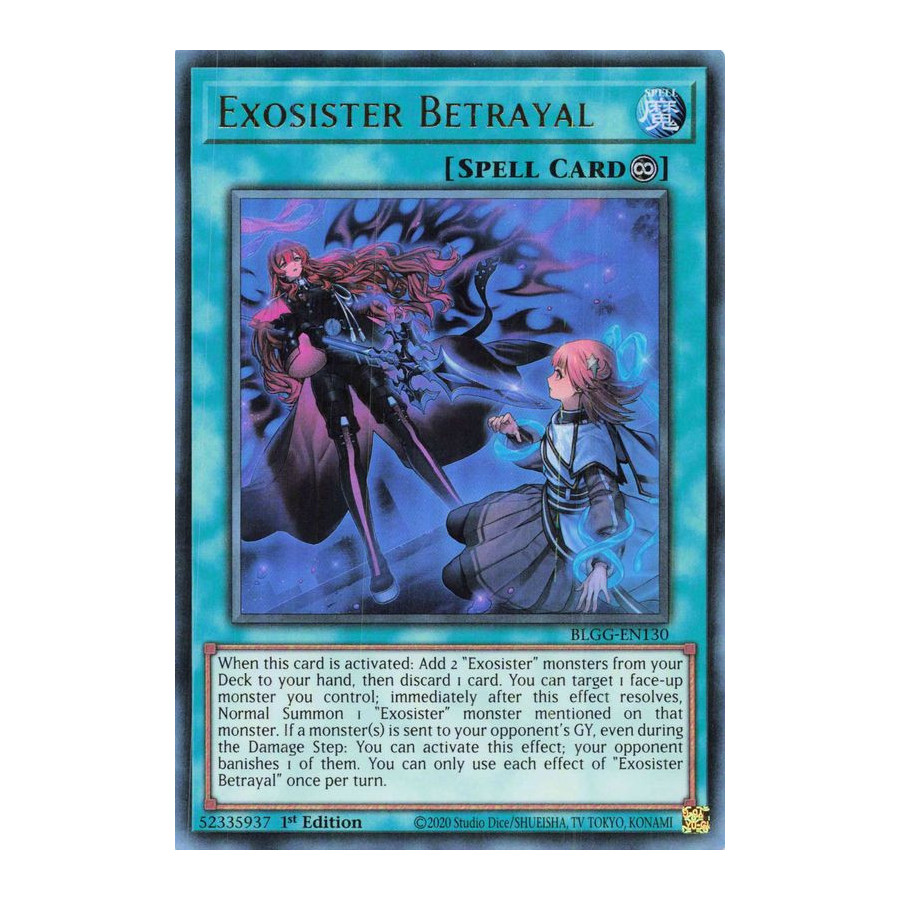 Yu-Gi-Oh TCG BLGG-EN130 UR Exosister Betrayal Battles of Legend: Glorious Gallery