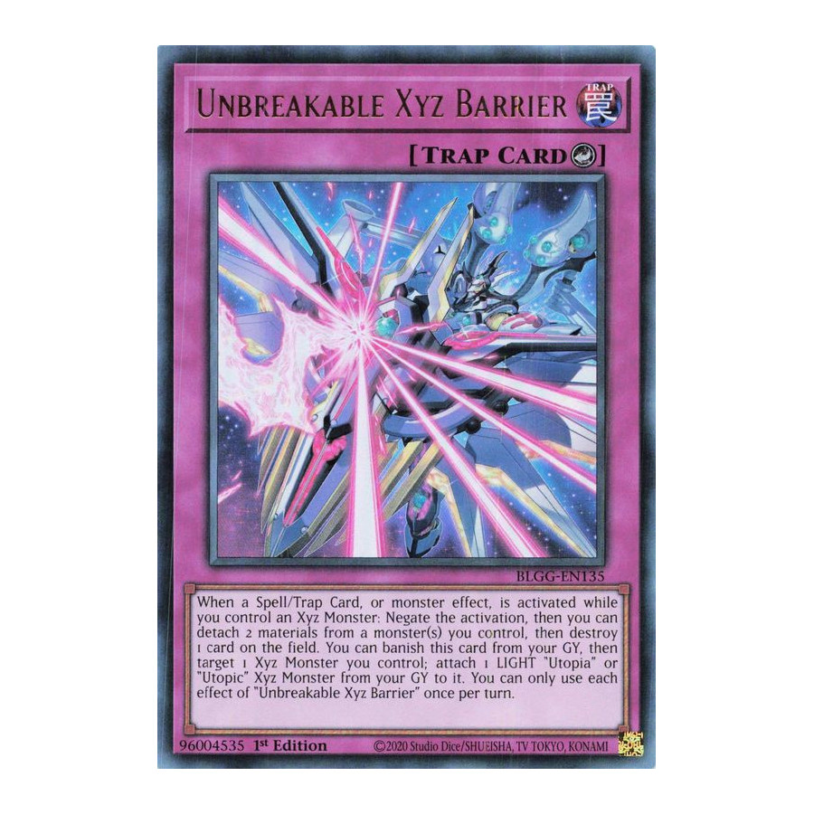Yu-Gi-Oh TCG BLGG-EN135 UR Unbreakable Xyz Barrier Battles of Legend: Glorious Gallery