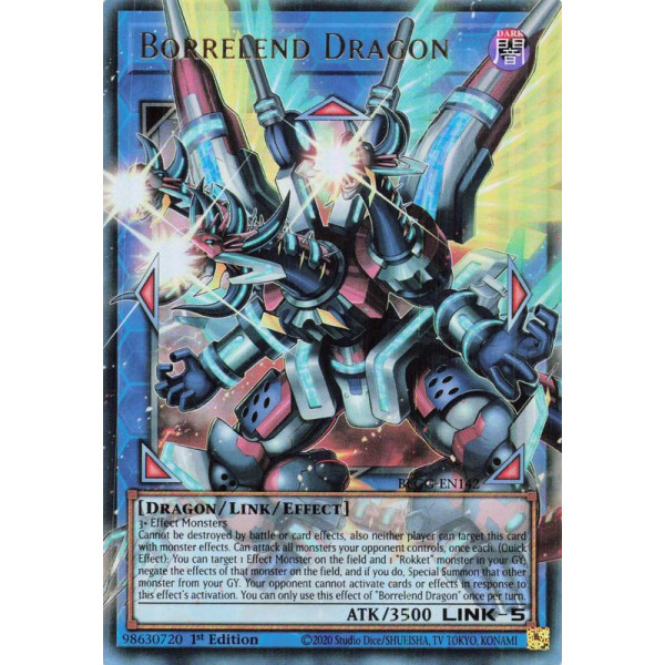 Yu-Gi-Oh TCG BLGG-EN142 UR Borrelend Dragon (extended art) Battles of Legend: Glorious Gallery
