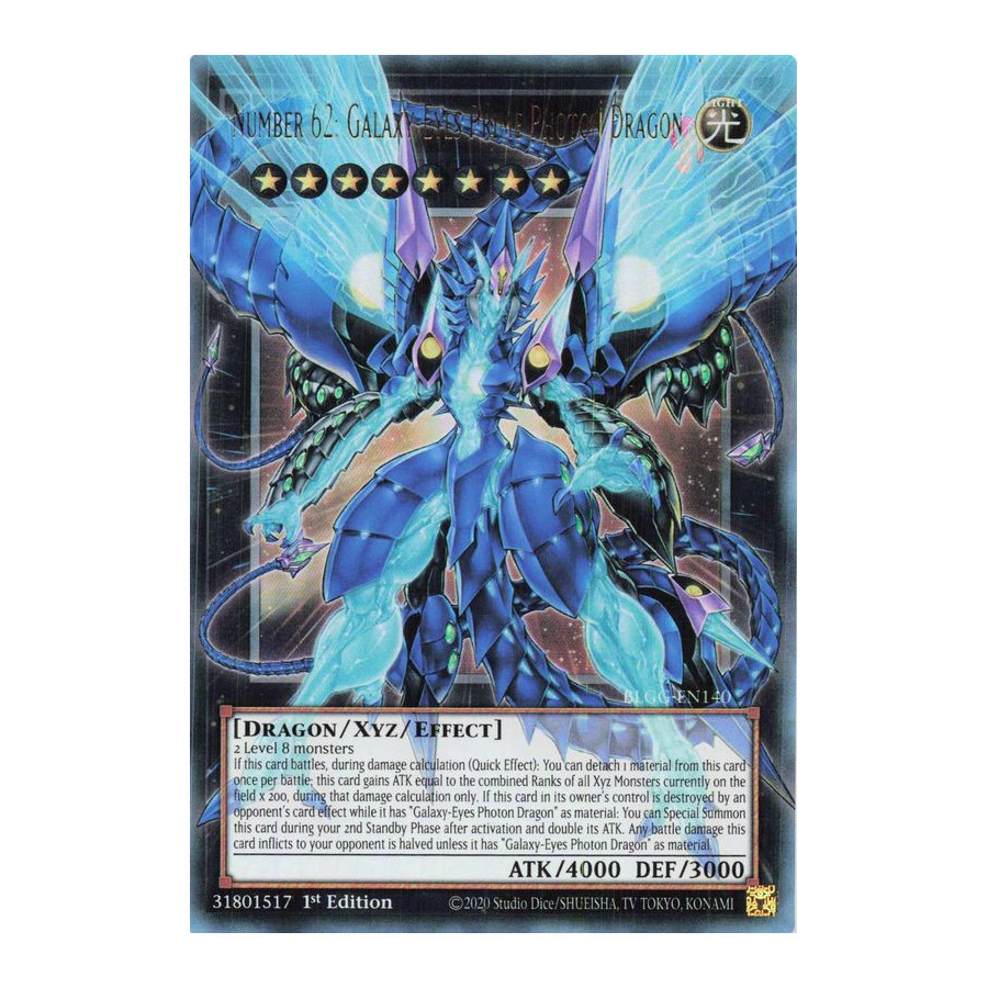 Yu-Gi-Oh TCG BLGG-EN140 UR Number 62: Galaxy-Eyes Prime Photon Dragon (extended art) Battles of Legend: Glorious Gallery