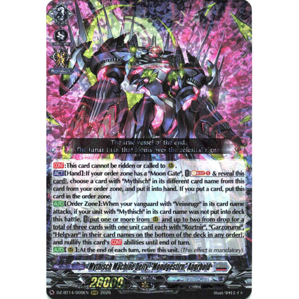 Vanguard TCG card DZ-BT14/009EN RRR Mythisch Machine Deity, Mondgestirn Angrbold  Envoys of the Crimson Moon