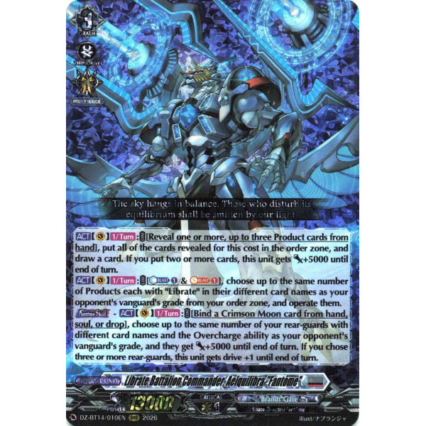 Vanguard TCG card DZ-BT14/010EN RRR Librate Battalion Commander, Aelquilibra Fantôme Envoys of the Crimson Moon