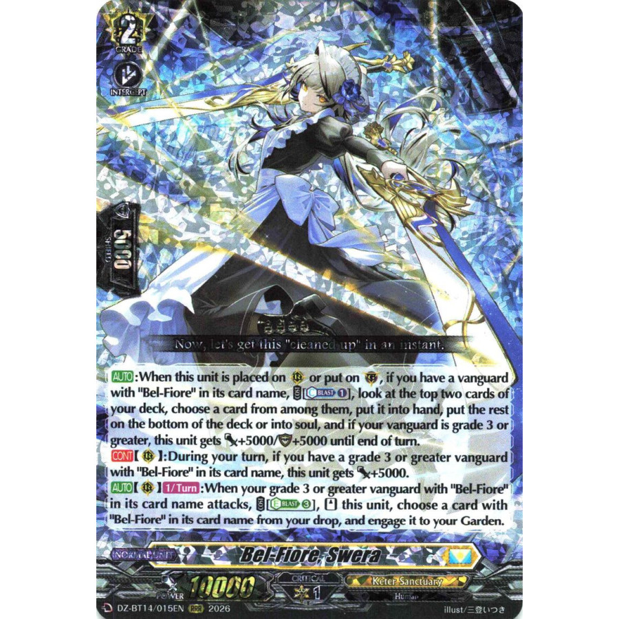 Vanguard TCG card DZ-BT14/015EN RRR Bel-Fiore, Swera Envoys of the Crimson Moon