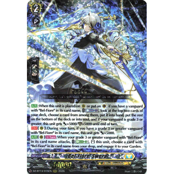 Vanguard TCG card DZ-BT14/015EN RRR Bel-Fiore, Swera Envoys of the Crimson Moon