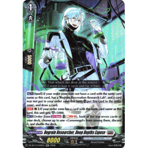 Vanguard TCG card DZ-BT14/032EN RR Regrain Researcher, Deep Depths Expose Envoys of the Crimson Moon