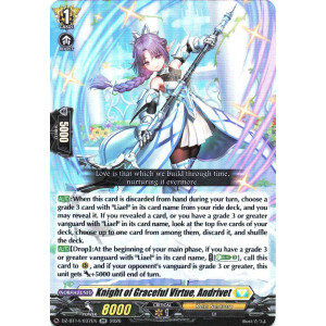Vanguard TCG card DZ-BT14/037EN RR Knight of Graceful Virtue, Andrivet Envoys of the Crimson Moon