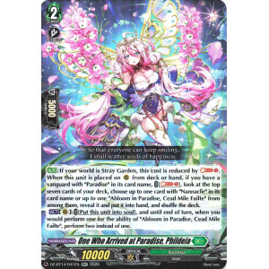Vanguard TCG card DZ-BT14/041EN RR One Who Arrived at Paradise, Phildeia Envoys of the Crimson Moon