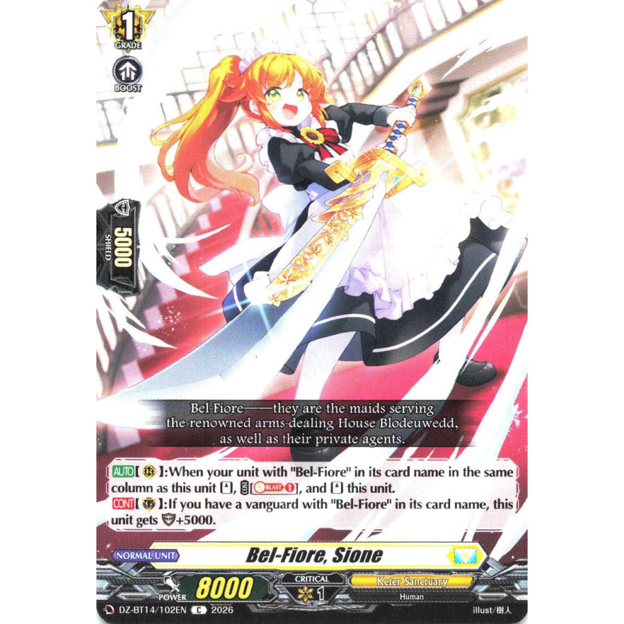 Vanguard TCG card DZ-BT14/102EN C Bel-Fiore, Sione Envoys of the Crimson Moon