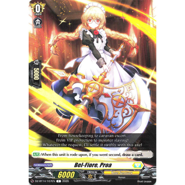 Vanguard TCG card DZ-BT14/107EN C Bel-Fiore, Proa Envoys of the Crimson Moon