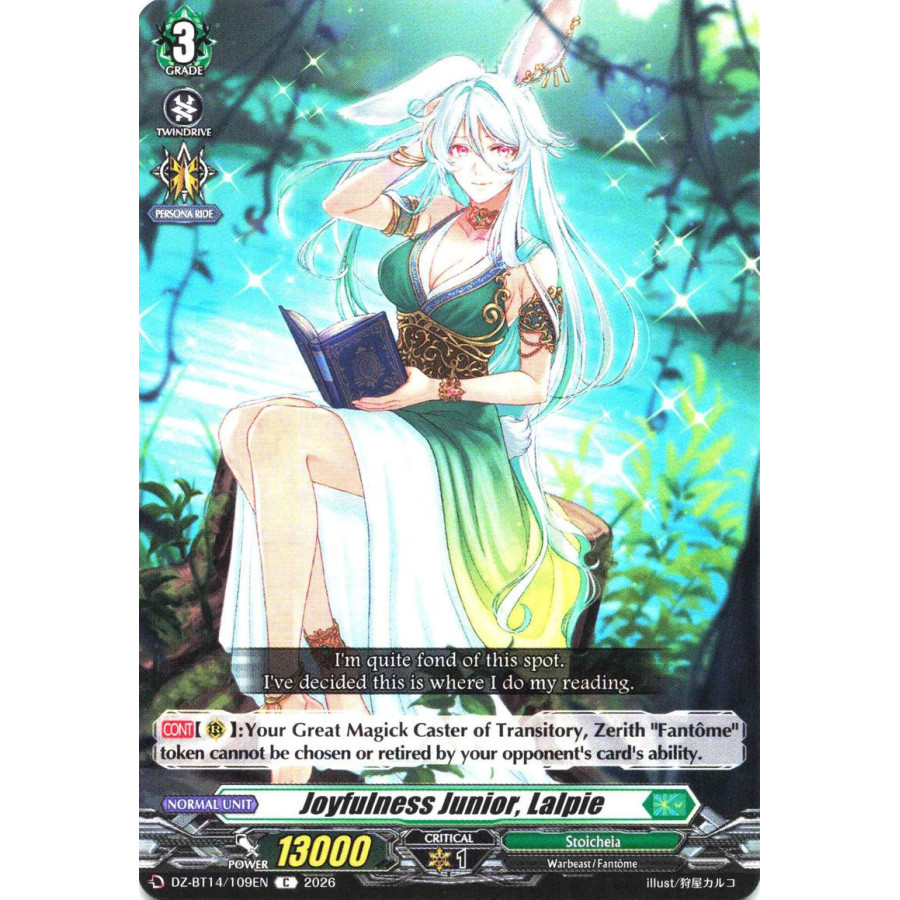 Vanguard TCG card DZ-BT14/109EN C Joyfulness Junior, Lalpie Envoys of the Crimson Moon