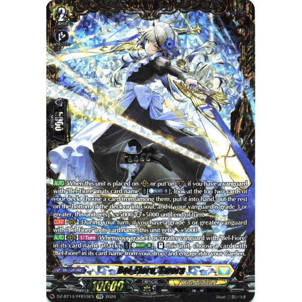 Vanguard TCG card DZ-BT14/FFR15EN FFR Bel-Fiore, Swera Envoys of the Crimson Moon