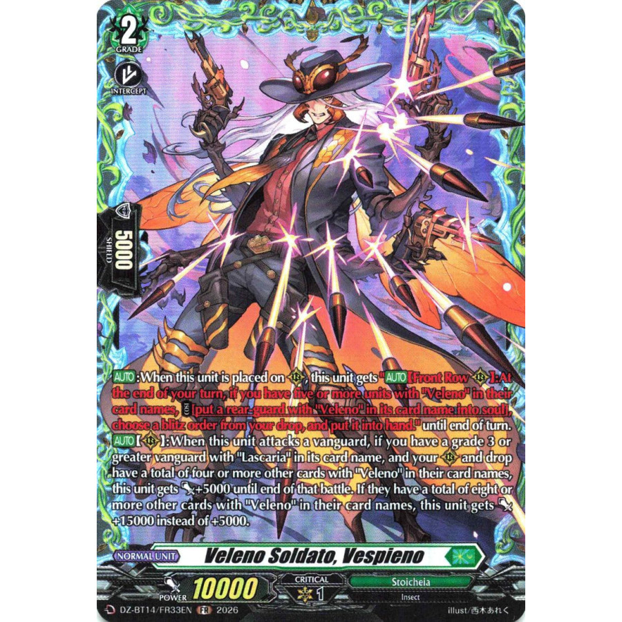 Vanguard TCG card DZ-BT14/FR33EN FR Veleno Soldato, Vespieno Envoys of the Crimson Moon