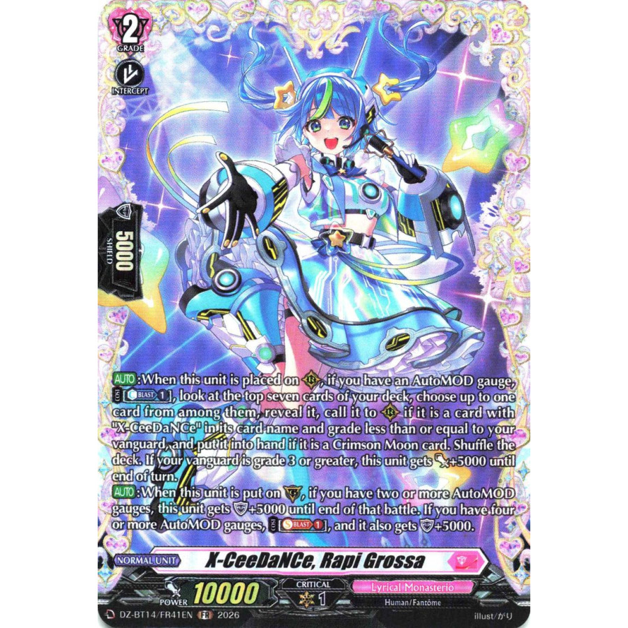 Vanguard TCG card DZ-BT14/FR41EN FR X-CeeDaNCe, Rapi Grossa Envoys of the Crimson Moon