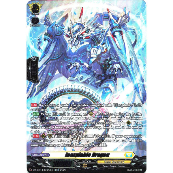 Vanguard TCG card DZ-BT14/SR29EN SR Inexpiable Dragon Envoys of the Crimson Moon
