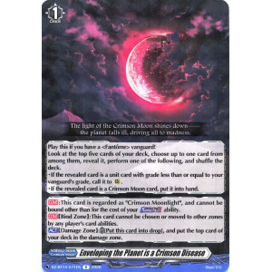 Vanguard TCG card DZ-BT14/071EN R Enveloping the Planet is a Crimson Disease Envoys of the Crimson Moon