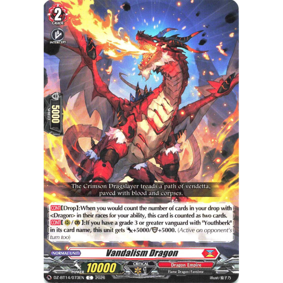 Vanguard TCG card DZ-BT14/073EN C Vandalism Dragon  Envoys of the Crimson Moon