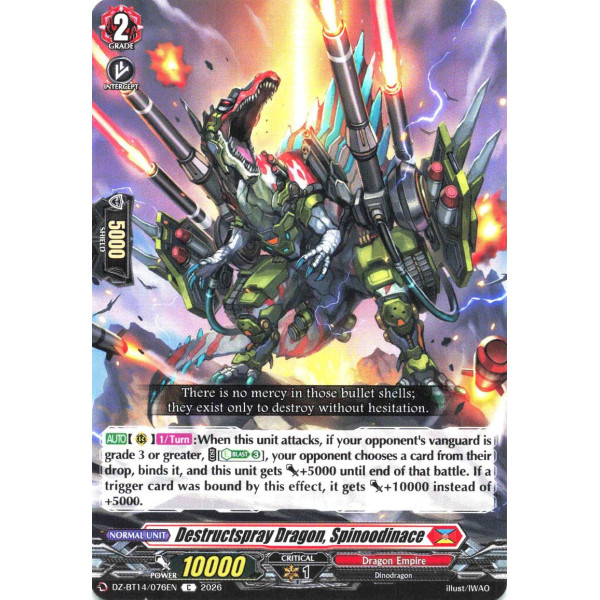 Vanguard TCG card DZ-BT14/076EN C Destructspray Dragon, Spinoodinace Envoys of the Crimson Moon
