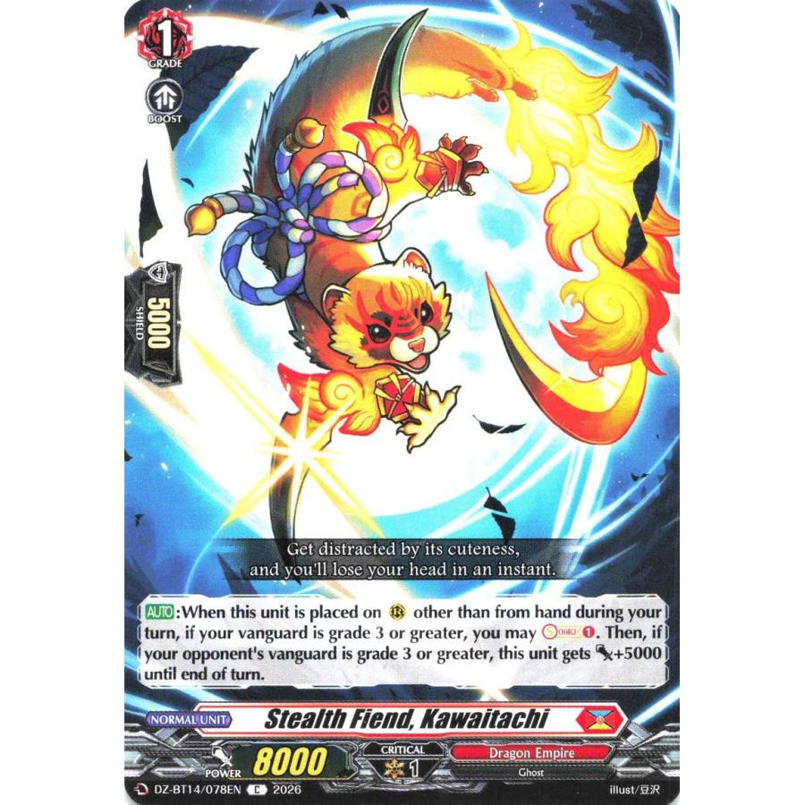 Vanguard TCG card DZ-BT14/078EN C Stealth Fiend, Kawaitachi Envoys of the Crimson Moon