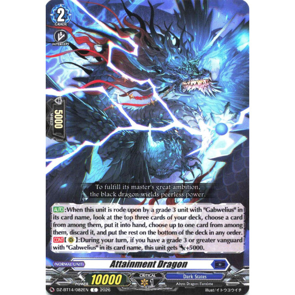 Vanguard TCG card DZ-BT14/082EN C Attainment Dragon Envoys of the Crimson Moon
