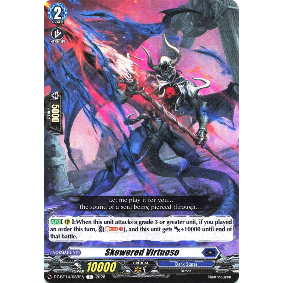 Vanguard TCG card DZ-BT14/083EN C Skewered Virtuoso Envoys of the Crimson Moon