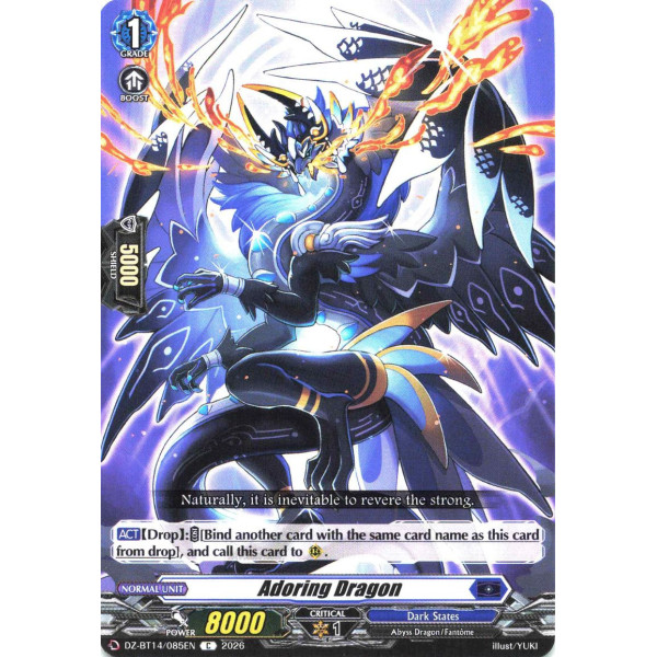 Vanguard TCG card DZ-BT14/085EN C Adoring Dragon Envoys of the Crimson Moon