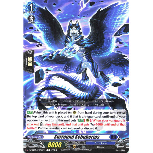 Vanguard TCG card DZ-BT14/086EN C Surround Schuberias Envoys of the Crimson Moon