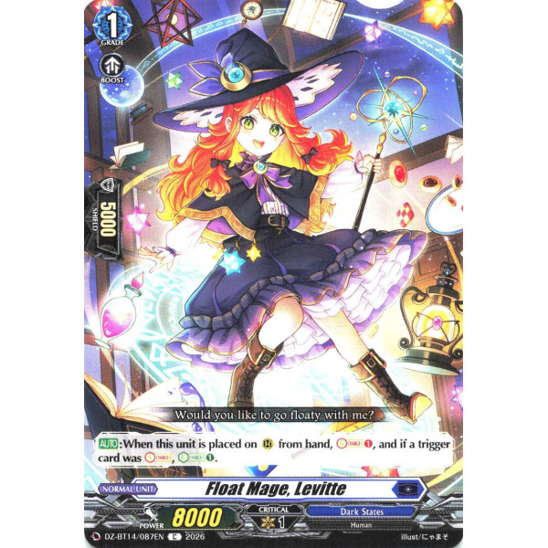 Vanguard TCG card DZ-BT14/087EN C Float Mage, Levitte  Envoys of the Crimson Moon