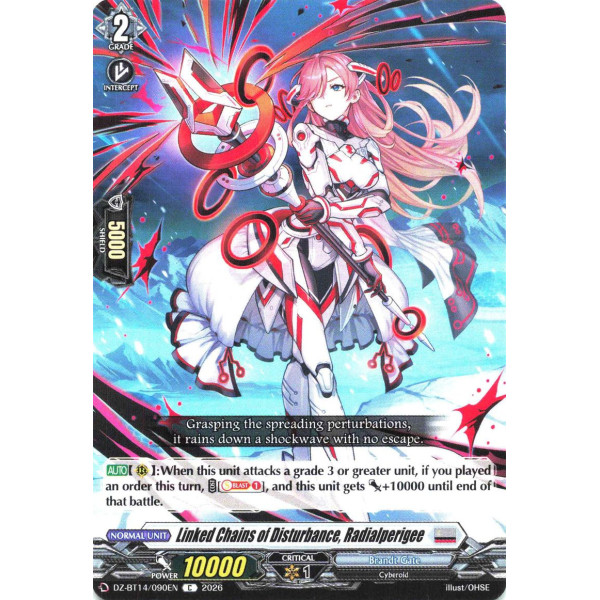 Vanguard TCG card DZ-BT14/090EN C Linked Chains of Disturbance, Radialperigee Envoys of the Crimson Moon