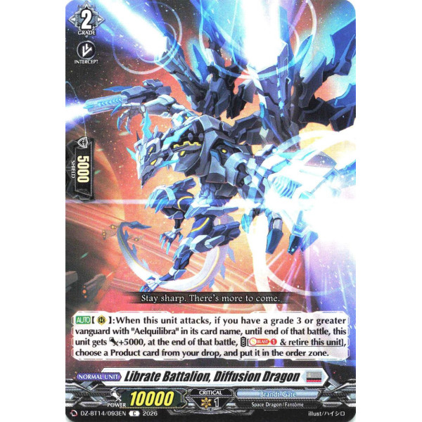 Vanguard TCG card DZ-BT14/093EN C Librate Battalion, Diffusion Dragon Envoys of the Crimson Moon