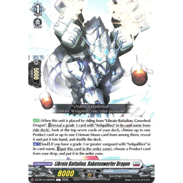 Vanguard TCG card DZ-BT14/097EN C Librate Battalion, Raketenwerfer Dragon Envoys of the Crimson Moon
