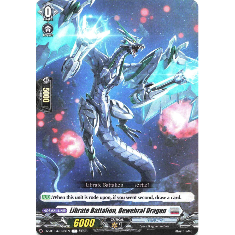 Vanguard TCG card DZ-BT14/098EN C Librate Battalion, Gewehral Dragon Envoys of the Crimson Moon