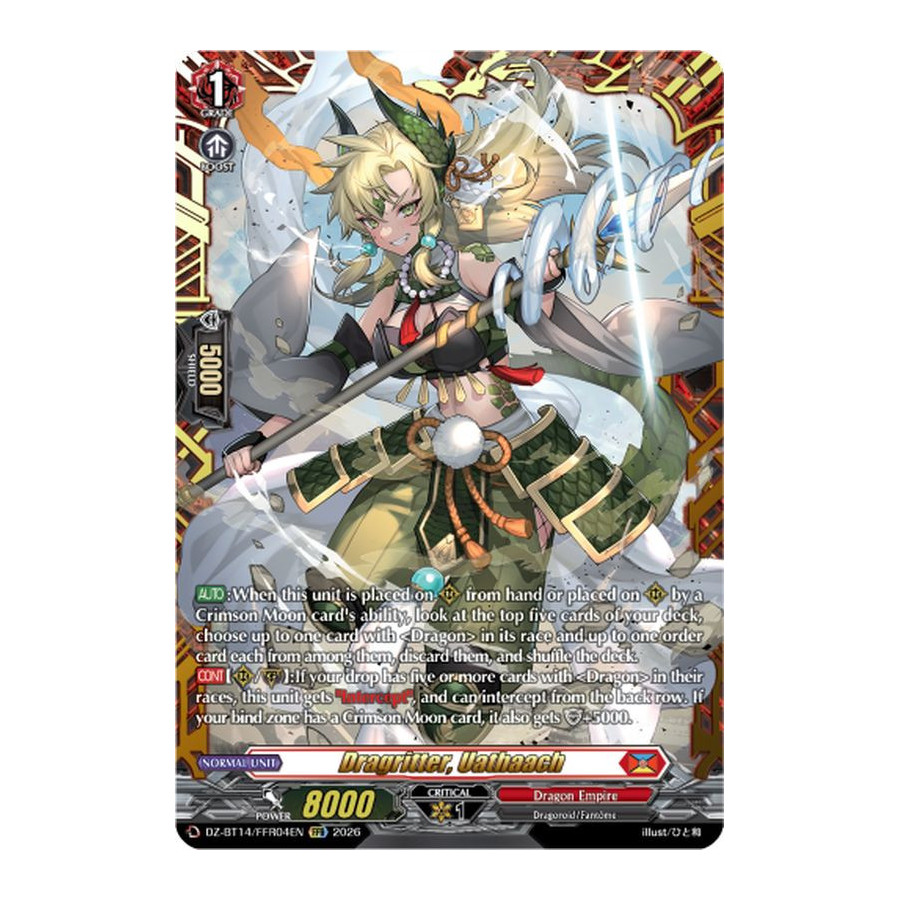 Vanguard TCG card DZ-BT14/FFR04EN FFR Dragritter, Uathaach Envoys of the Crimson Moon