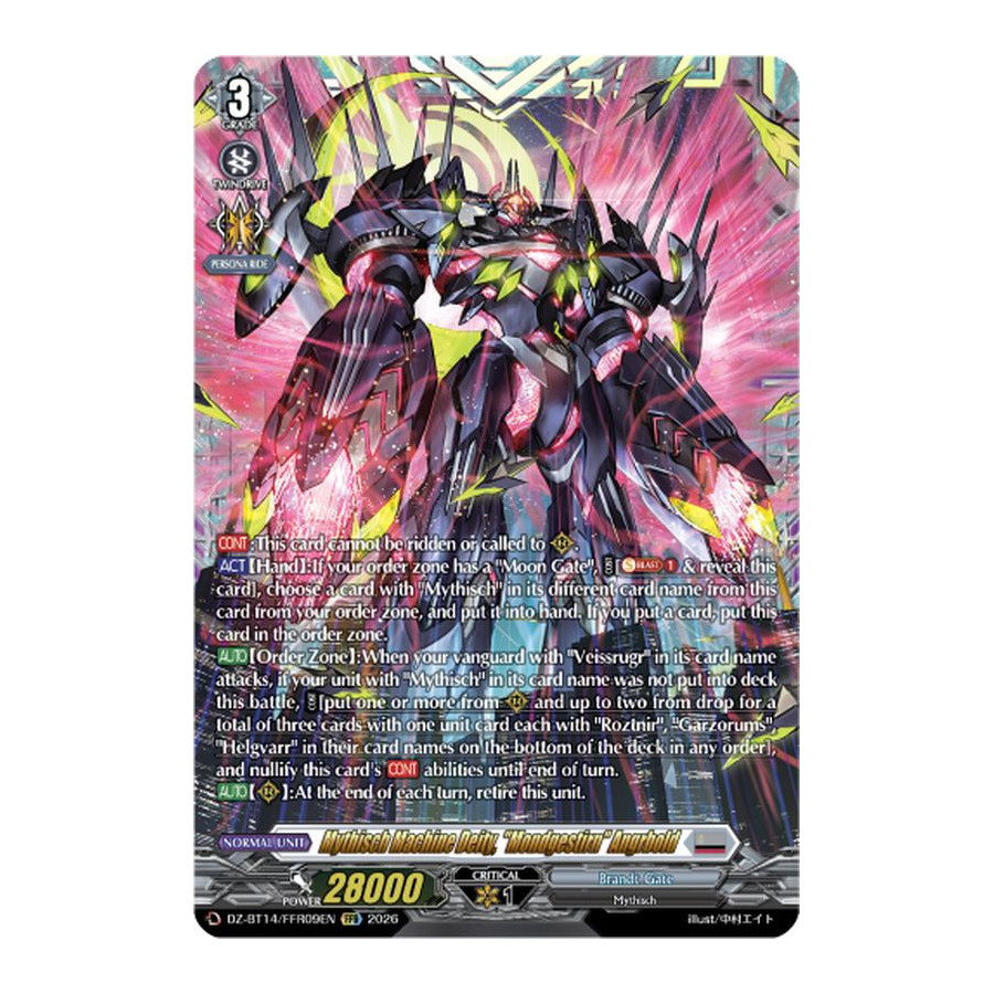 Vanguard TCG card DZ-BT14/FFR09EN FFR Mythisch Machine Deity, Mondgestirn Angrbold Envoys of the Crimson Moon