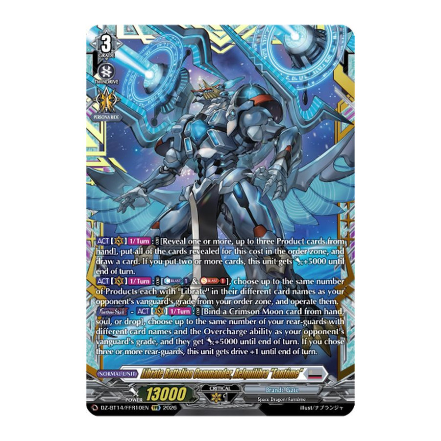 Vanguard TCG card DZ-BT14/FFR10EN FFR Librate Battalion Commander, Aelquilibra Fantôme Envoys of the Crimson Moon