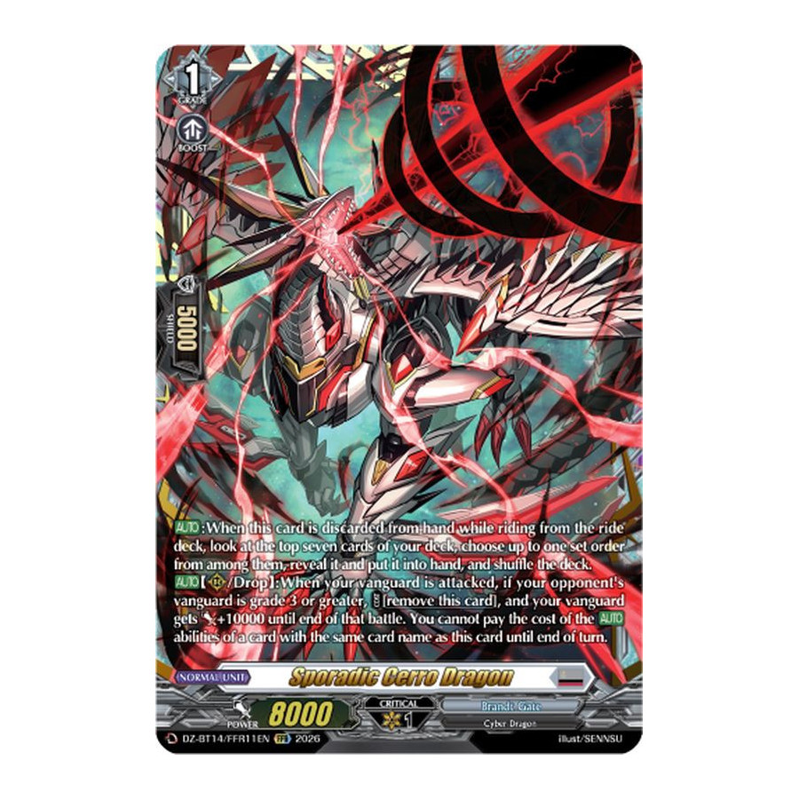 Vanguard TCG card DZ-BT14/FFR11EN FFR Sporadic Cerro Dragon Envoys of the Crimson Moon