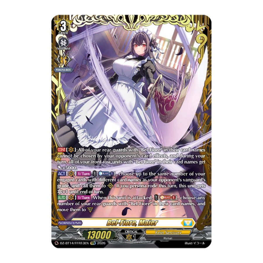 Vanguard TCG card DZ-BT14/FFR13EN FFR Bel-Fiore, Maier Envoys of the Crimson Moon