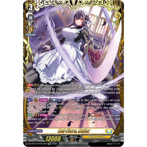 Vanguard TCG card DZ-BT14/FFR13EN FFR Bel-Fiore, Maier Envoys of the Crimson Moon
