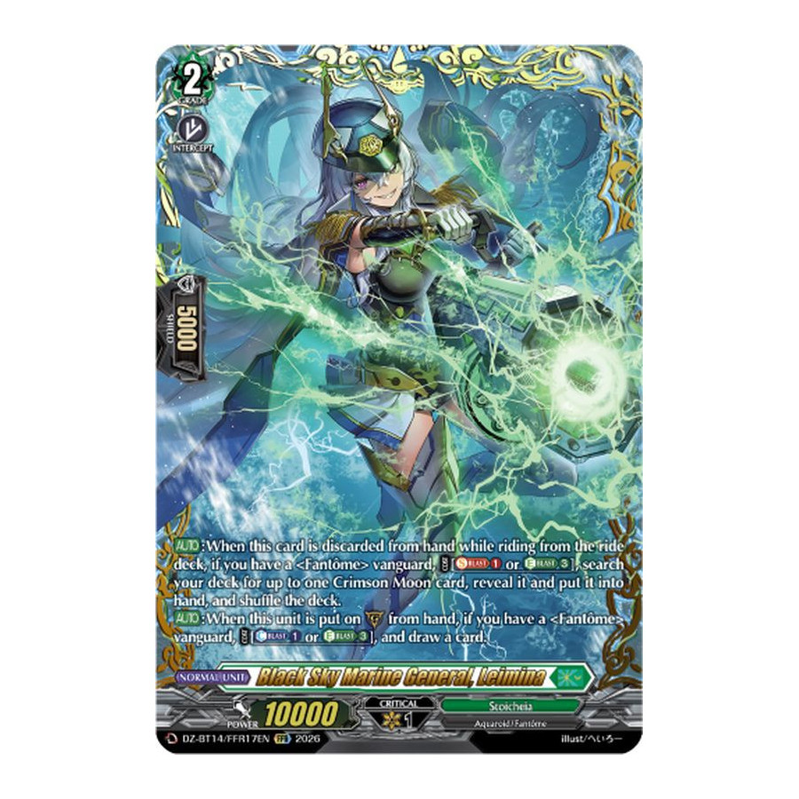 Vanguard TCG card DZ-BT14/FFR17EN FFR Black Sky Marine General, Leimina Envoys of the Crimson Moon