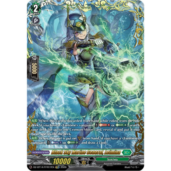 Vanguard TCG card DZ-BT14/FFR17EN FFR Black Sky Marine General, Leimina Envoys of the Crimson Moon