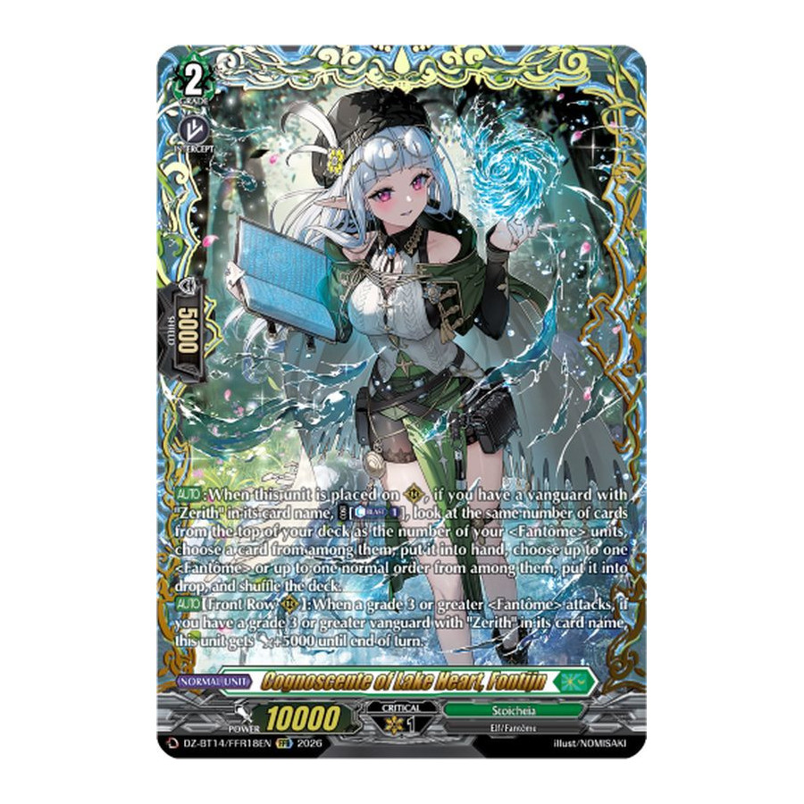 Vanguard TCG card DZ-BT14/FFR18EN FFR Cognoscente of Lake Heart, Fontijn Envoys of the Crimson Moon
