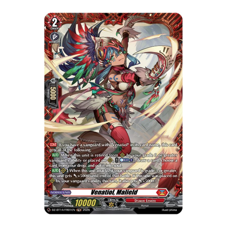 Vanguard TCG card DZ-BT14/FR01EN FR Venatiol, Malield Envoys of the Crimson Moon