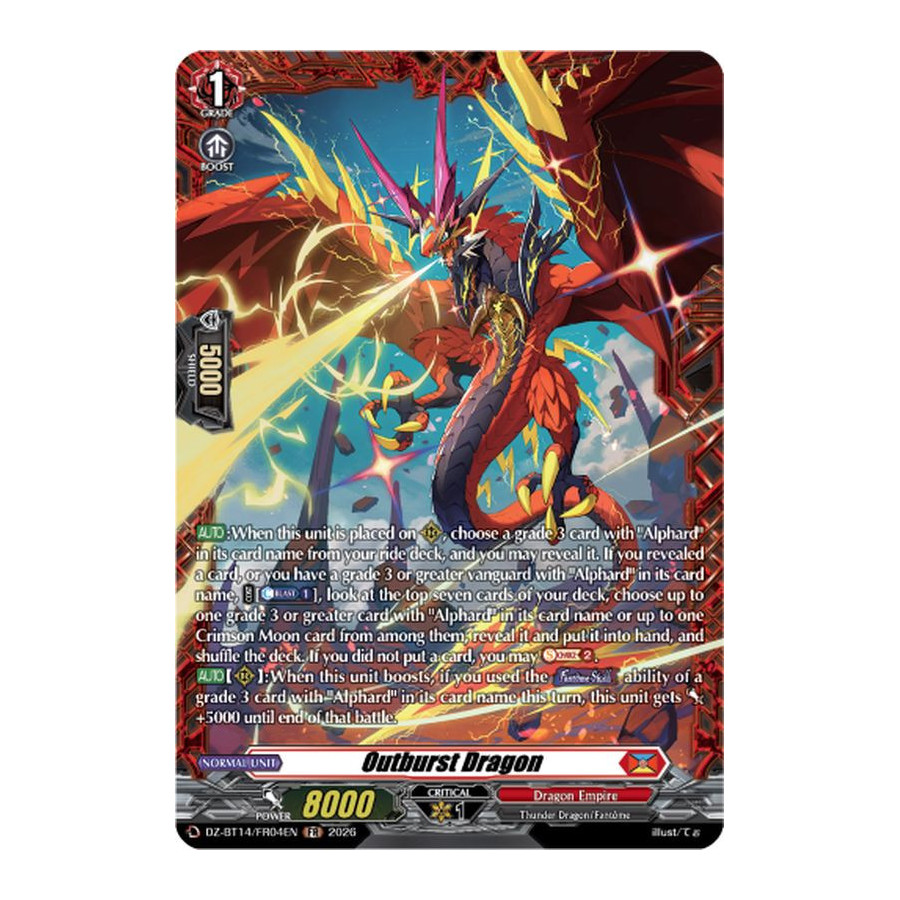 Vanguard TCG card DZ-BT14/FR04EN FR Outburst Dragon Envoys of the Crimson Moon