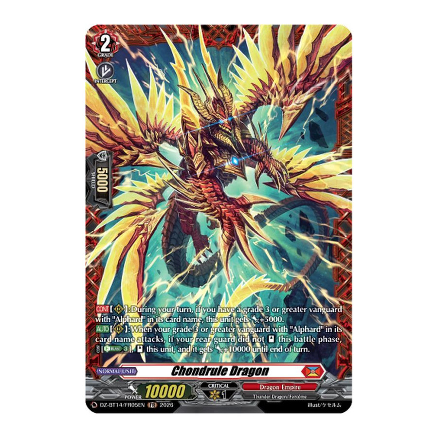 Vanguard TCG card DZ-BT14/FR05EN FR Chondrule Dragon Envoys of the Crimson Moon